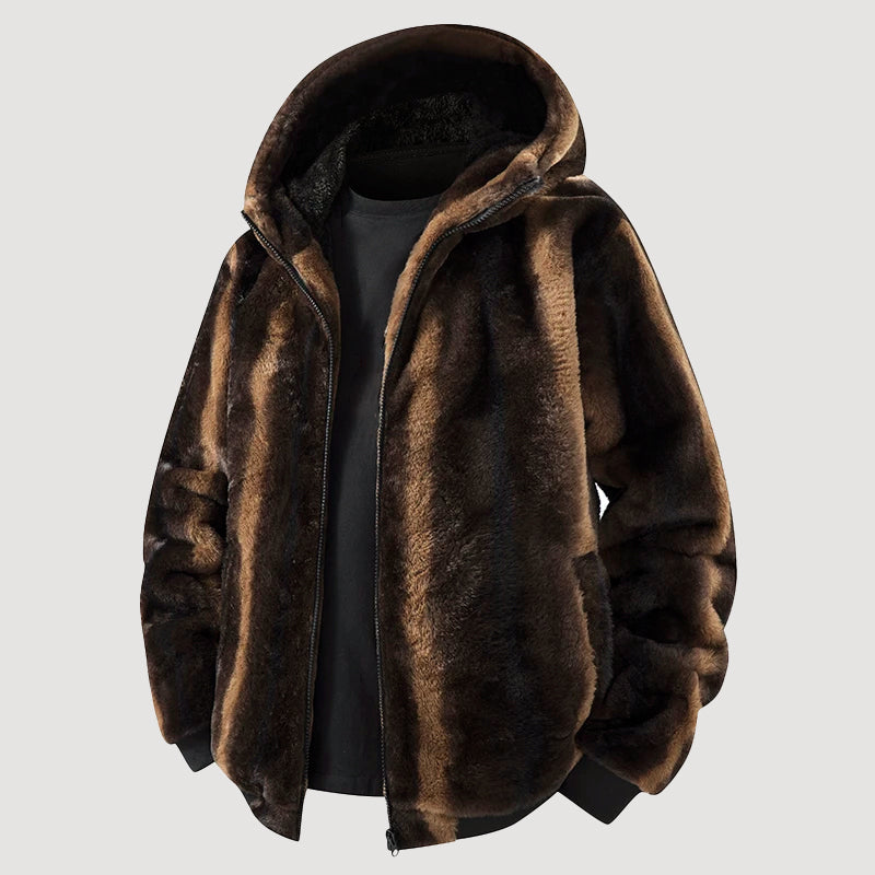 Men’s Urban Faux Fur Hooded Zip Jacket