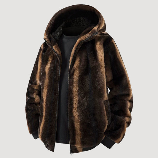 Men’s Urban Faux Fur Hooded Zip Jacket