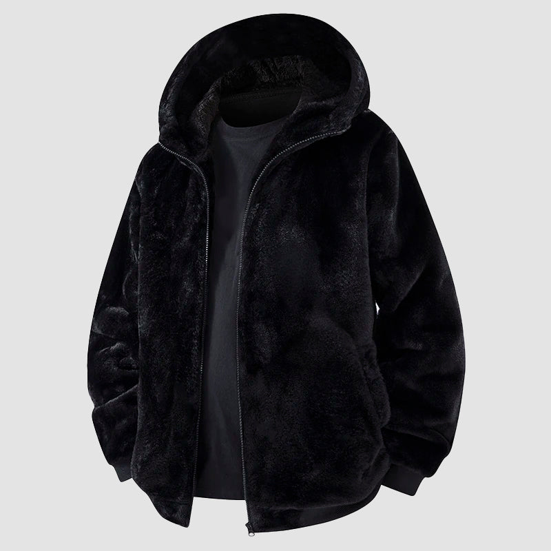 Men’s Urban Faux Fur Hooded Zip Jacket