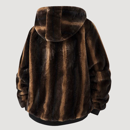 Men’s Urban Faux Fur Hooded Zip Jacket