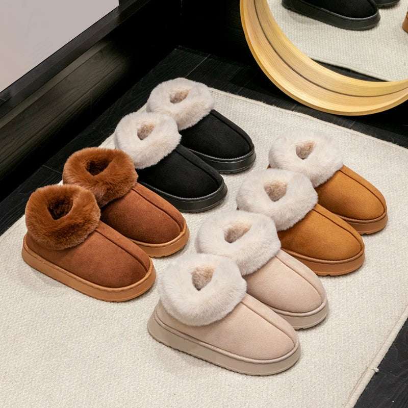 Men’s Warm Indoor Slip-Ons with Flexible Outsole