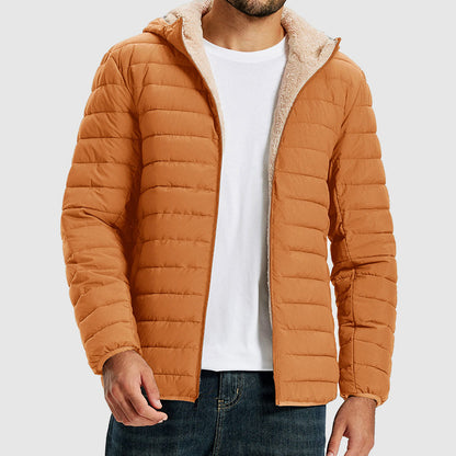 Men’s Water-Resistant Puffer Jacket with Sherpa Lining