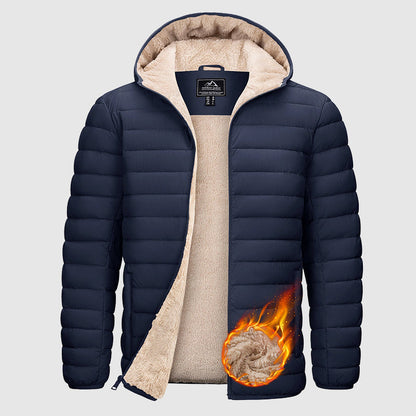 Men’s Water-Resistant Puffer Jacket with Sherpa Lining