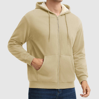 Men’s Full-Zip Hoodie with Sherpa Interior