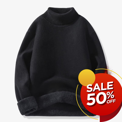 Men Warm Velvet Turtleneck Sweater