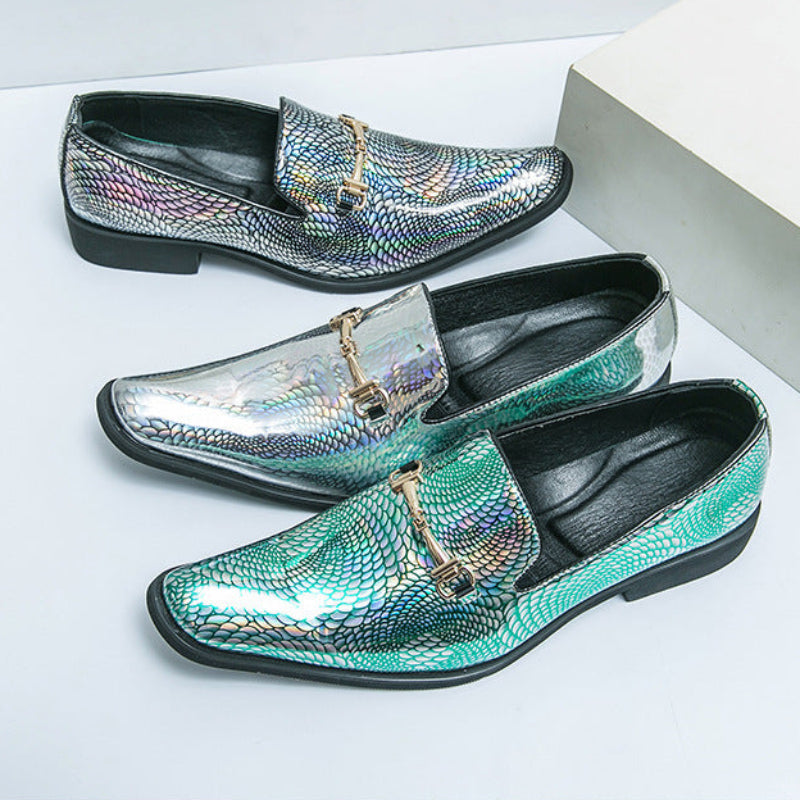 John - Men's Textured Loafers with Pointed Toe