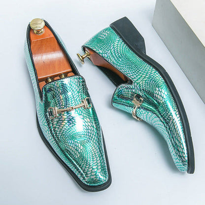 John - Men's Textured Loafers with Pointed Toe