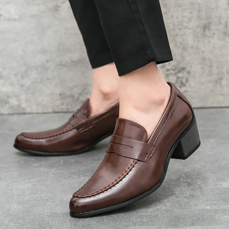 Olivier Marquisé Formal Loafers with Structured Heel