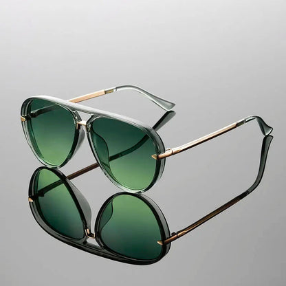 Oversized Aviator Sunglasses with Colored Lenses