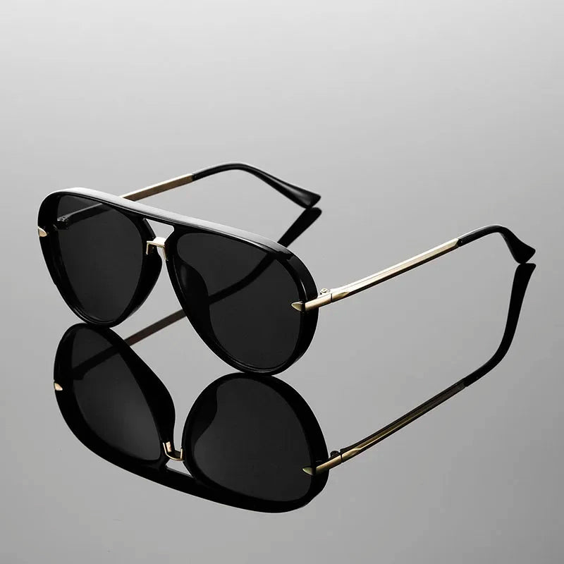 Oversized Aviator Sunglasses with Colored Lenses