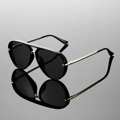 Oversized Aviator Sunglasses with Colored Lenses