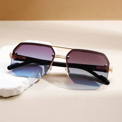 Oversized Square Sunglasses with Gradient Lenses
