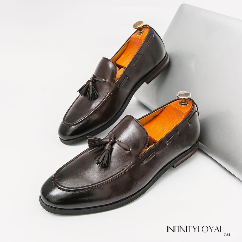 Oxford Crest Tassel Loafers