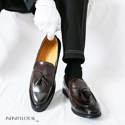 Oxford Crest Tassel Loafers