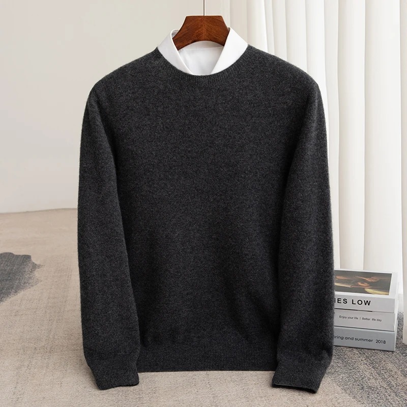 Premium Men Slim-Fit Cashmere Pullover Sweater