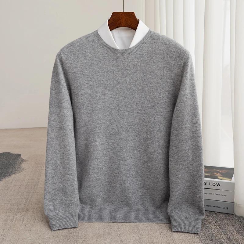 Premium Men Slim-Fit Cashmere Pullover Sweater