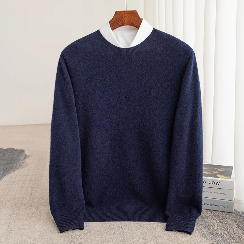 Premium Men Slim-Fit Cashmere Pullover Sweater