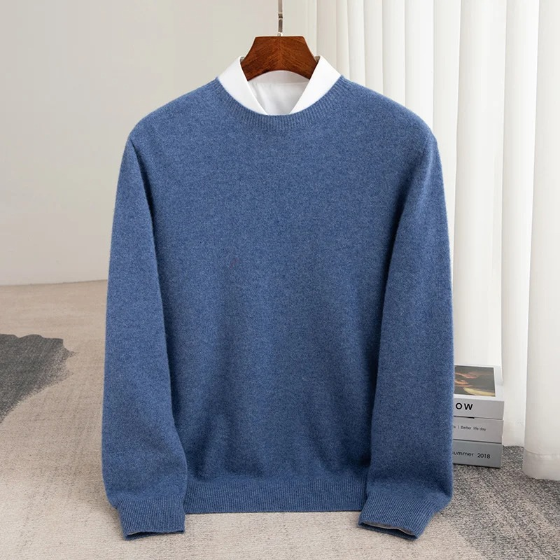 Premium Men Slim-Fit Cashmere Pullover Sweater