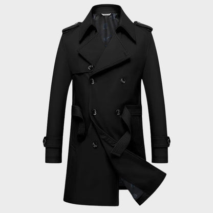 Prestige Men's Double-Breasted Overcoat