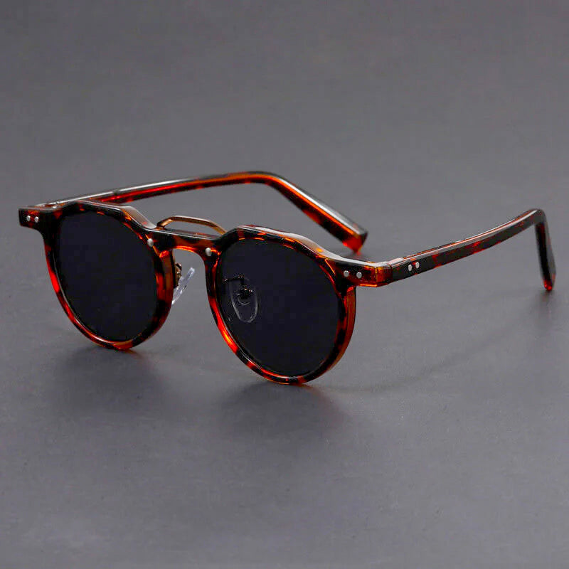 Retro Round Sunglasses with Contrast Trim