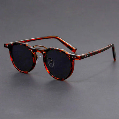 Retro Round Sunglasses with Contrast Trim