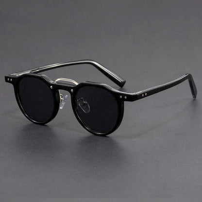 Retro Round Sunglasses with Contrast Trim