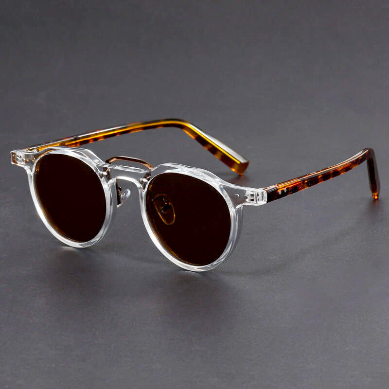 Retro Round Sunglasses with Contrast Trim