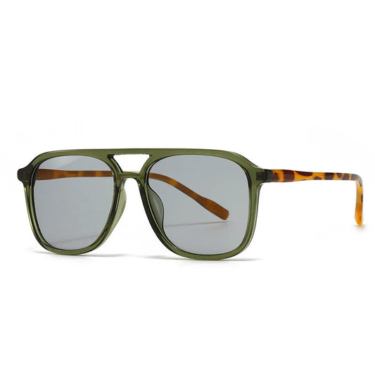 Rounded Square Sunglasses with Double Bridge