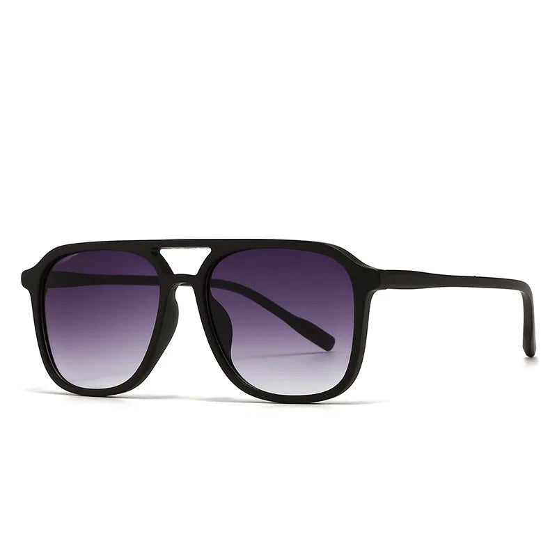 Rounded Square Sunglasses with Double Bridge