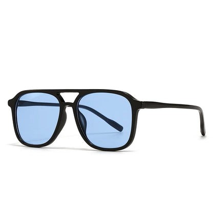 Rounded Square Sunglasses with Double Bridge