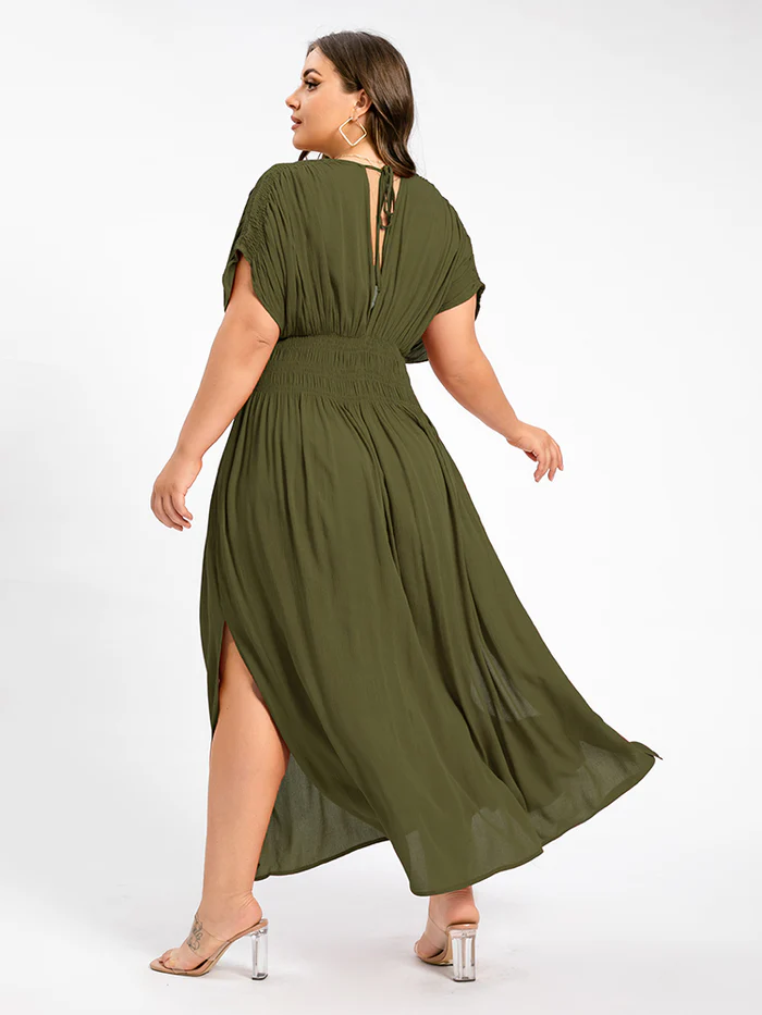 Sexy Slit V-Neck Maxi Dress