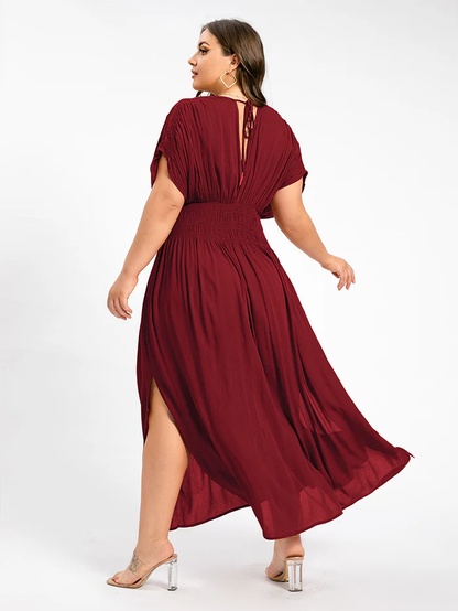 Sexy Slit V-Neck Maxi Dress