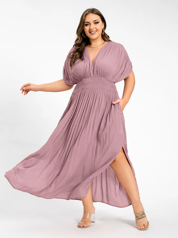 Sexy Slit V-Neck Maxi Dress