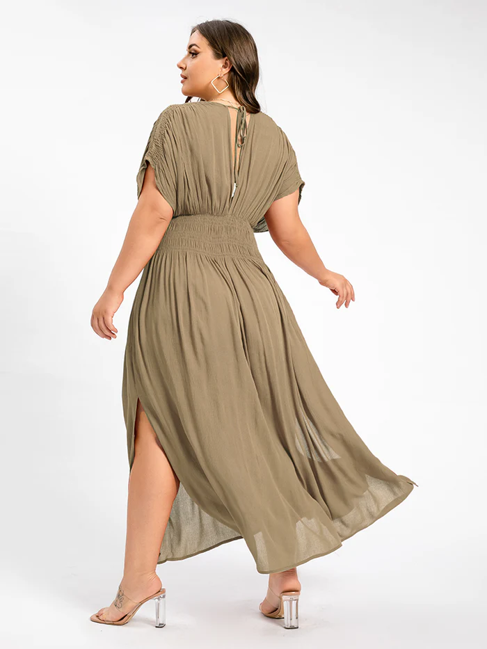 Sexy Slit V-Neck Maxi Dress