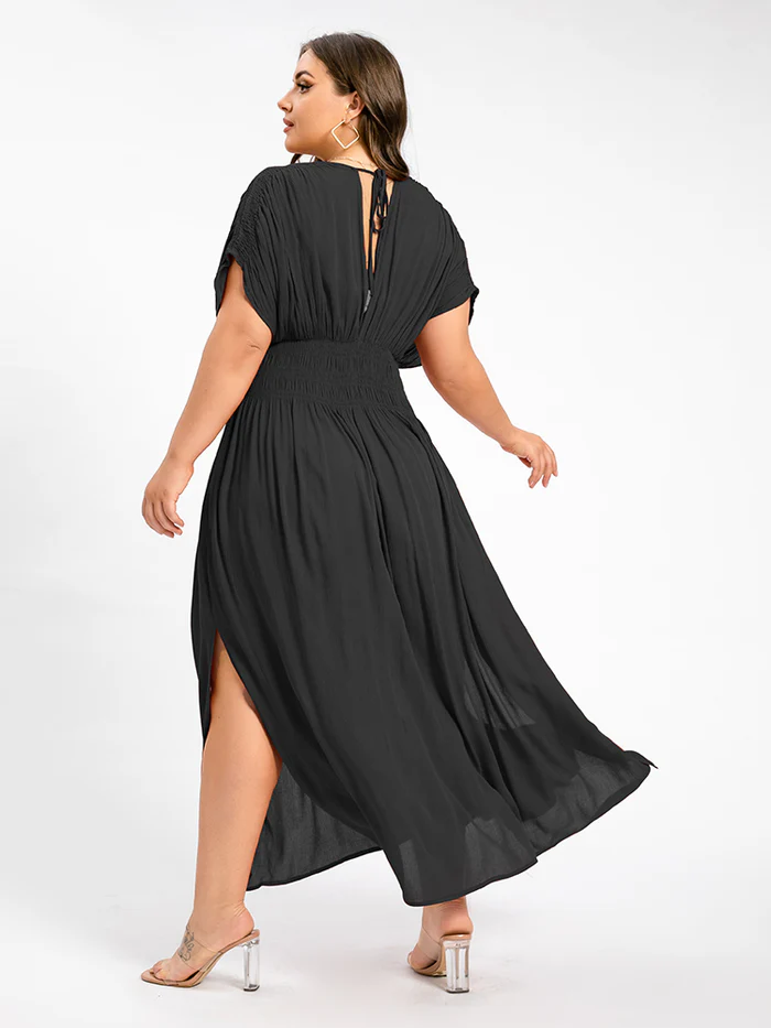 Sexy Slit V-Neck Maxi Dress