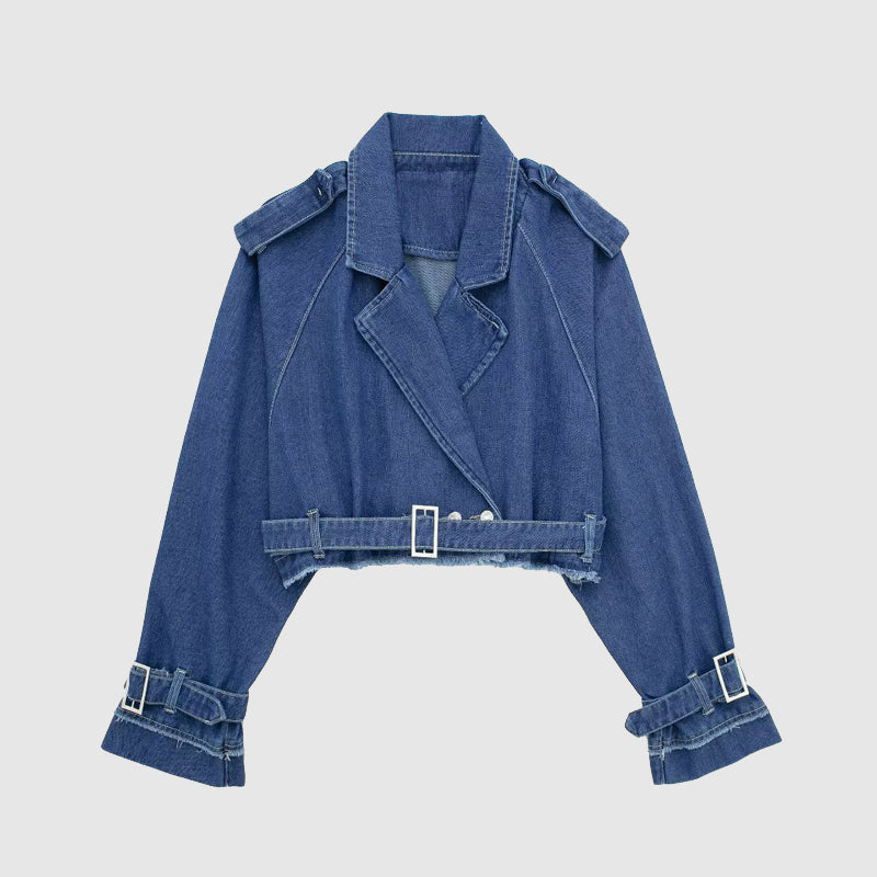 Sofie Malou Denim Moto Jacket