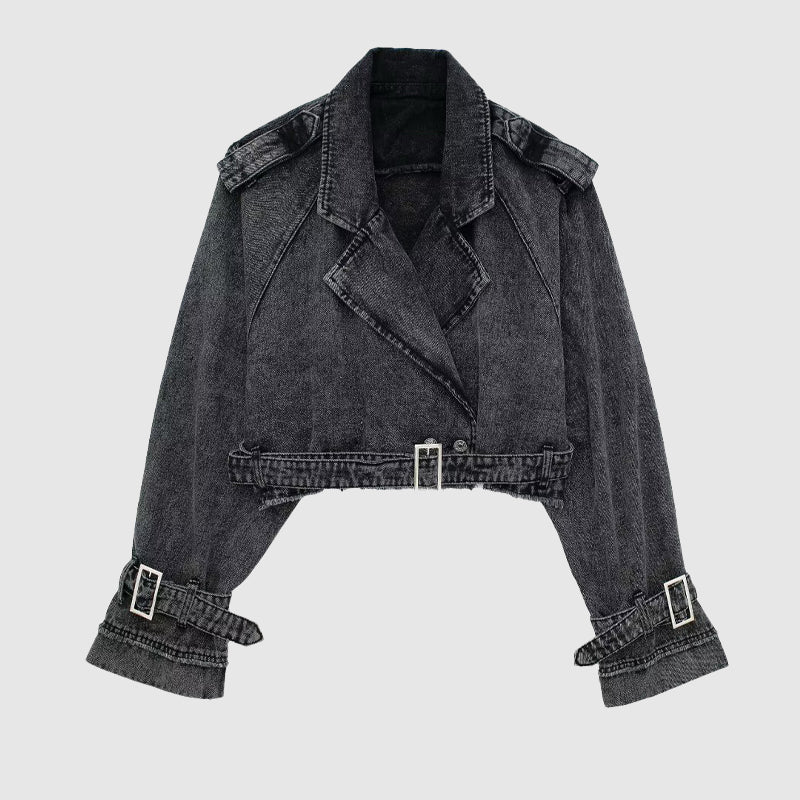 Sofie Malou Denim Moto Jacket