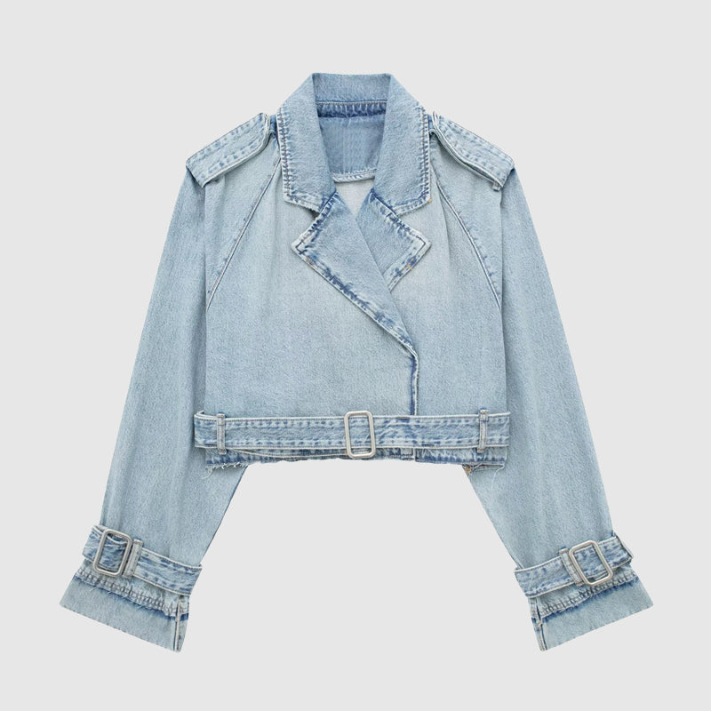 Sofie Malou Denim Moto Jacket