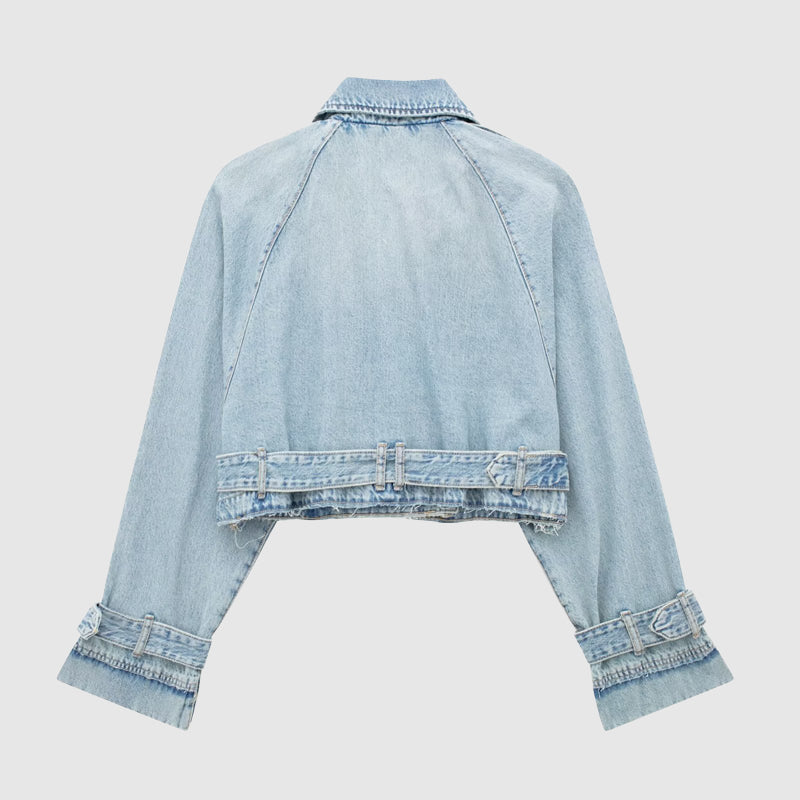 Sofie Malou Denim Moto Jacket