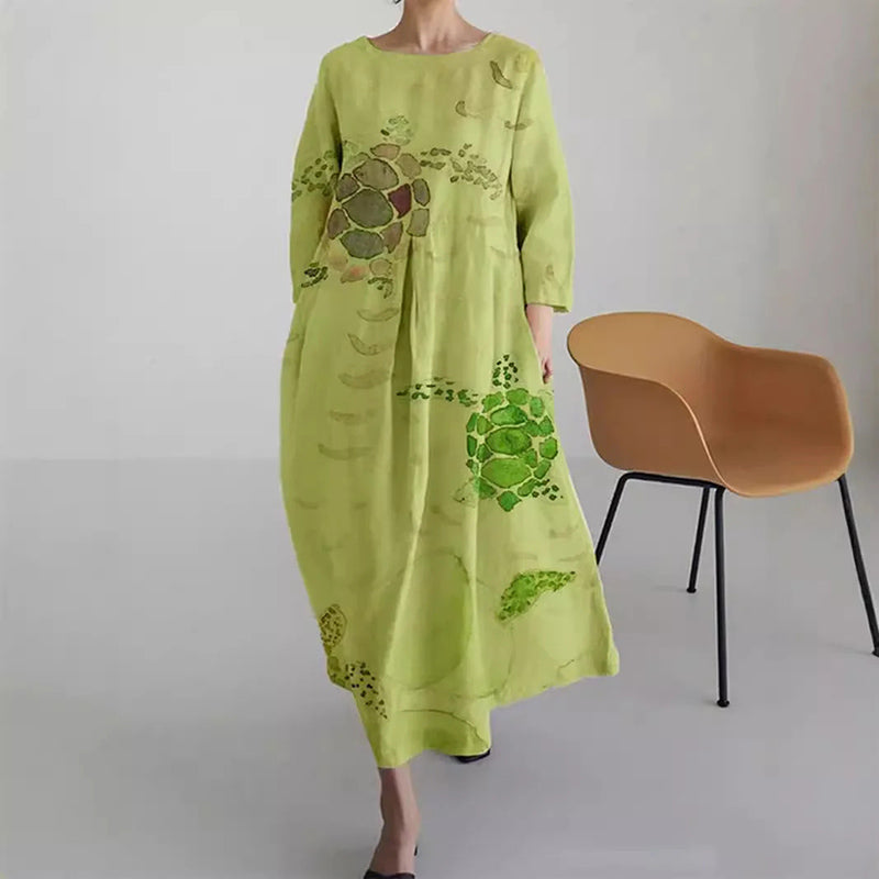 Sofie Malou Printed Loose Maxi Dress