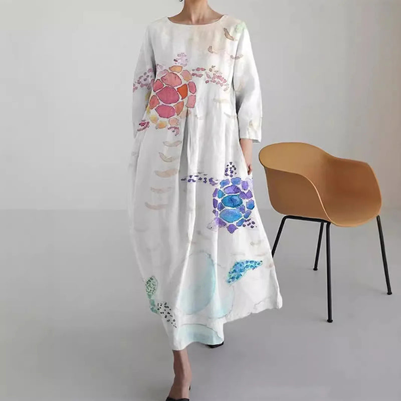 Sofie Malou Printed Loose Maxi Dress