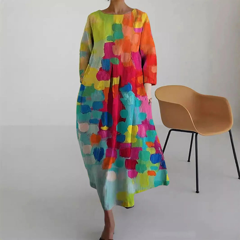 Sofie Malou Printed Loose Maxi Dress