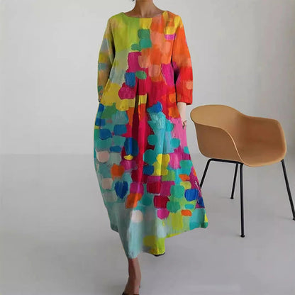 Sofie Malou Printed Loose Maxi Dress