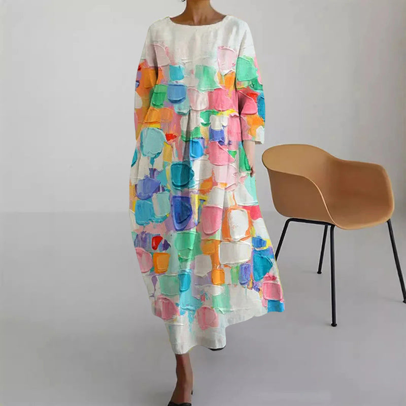 Sofie Malou Printed Loose Maxi Dress