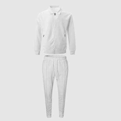 Solid Knit Athletic Tracksuit - 2-Piece Jacket & Joggers Set