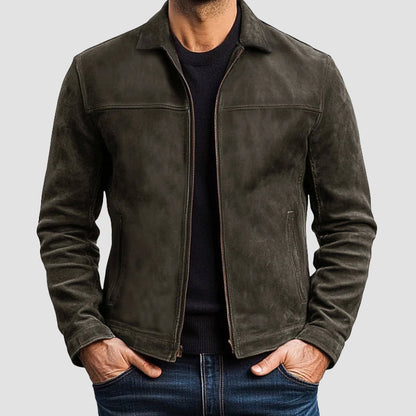 Tailored Faux Leather Biker Jacket for Men