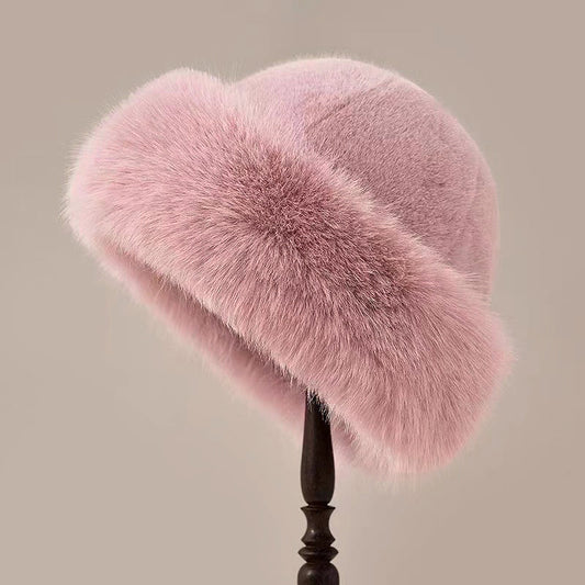 Thick Fluffy Brimless Elegant Fur Hat for Women