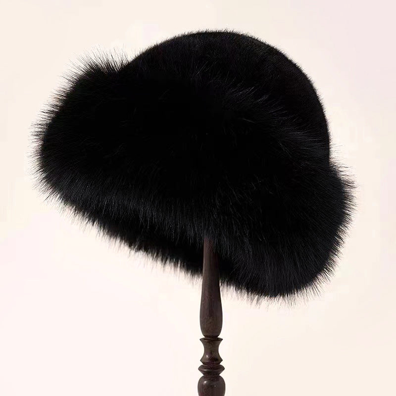 Thick Fluffy Brimless Elegant Fur Hat for Women