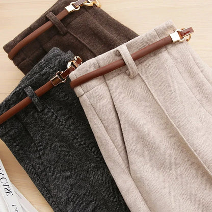 Thick Wide-Leg Tailored Pants for Women
