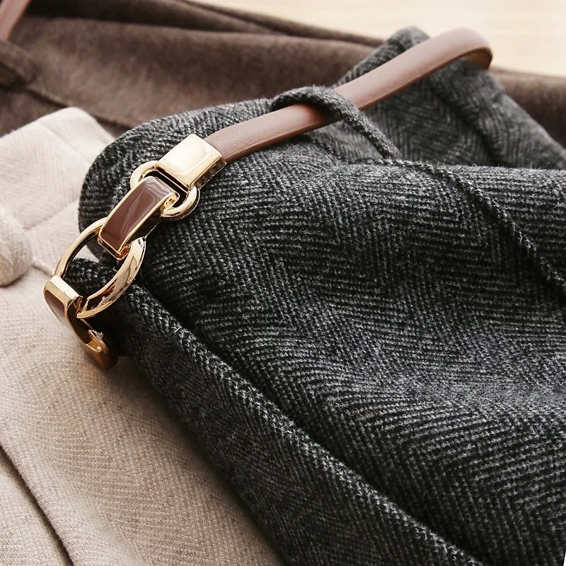 Thick Wide-Leg Tailored Pants for Women